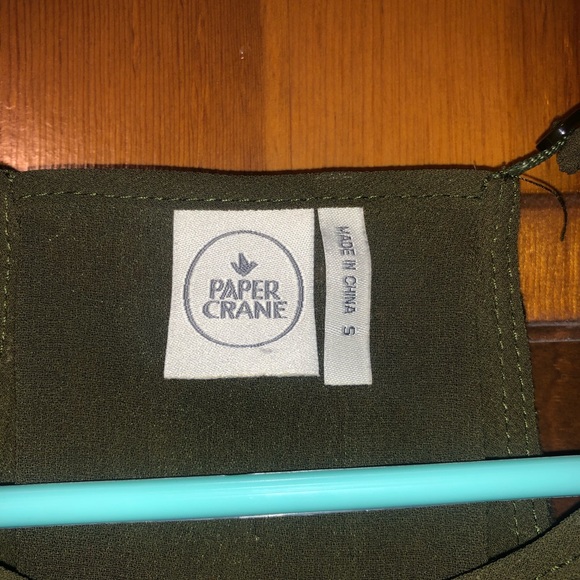 Paper Crane Olive / Army Green Lace Tank Top S - Picture 5 of 7